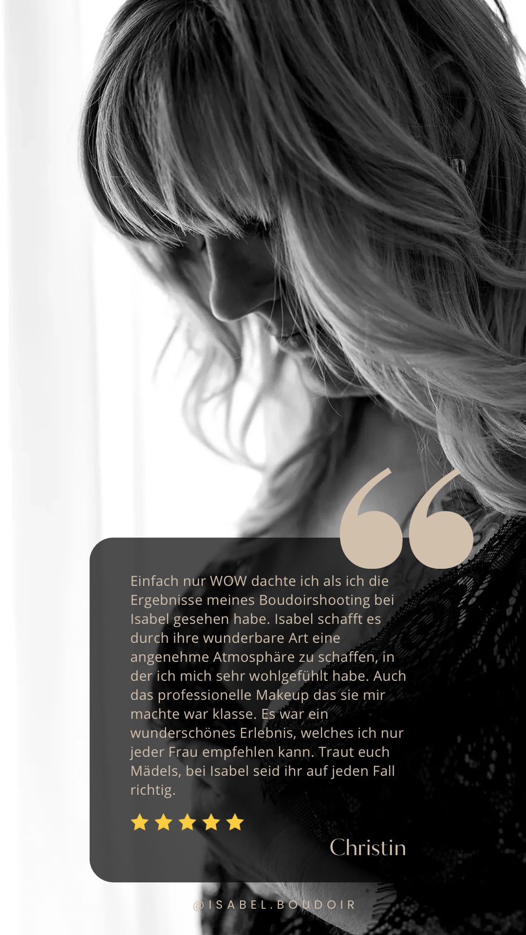 Kundenstimme zum Boudoir-Shooting