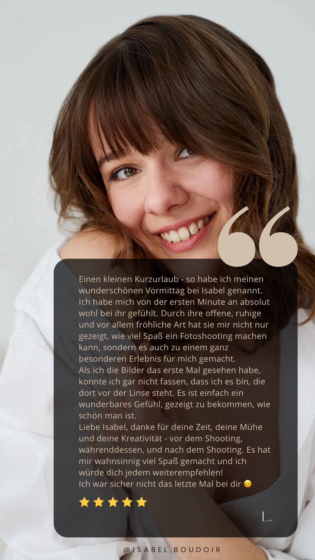 Kundenstimme zum Boudoir-Shooting