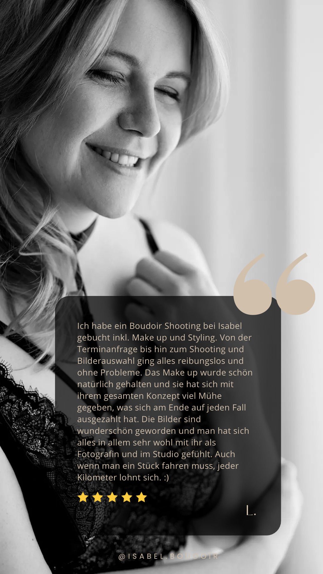 Kundenstimme zum Boudoir-Shooting